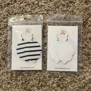 Set of 2 New in Packaging leather earrings